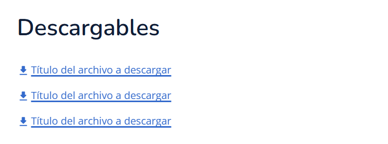 Ejemplo de links descargables